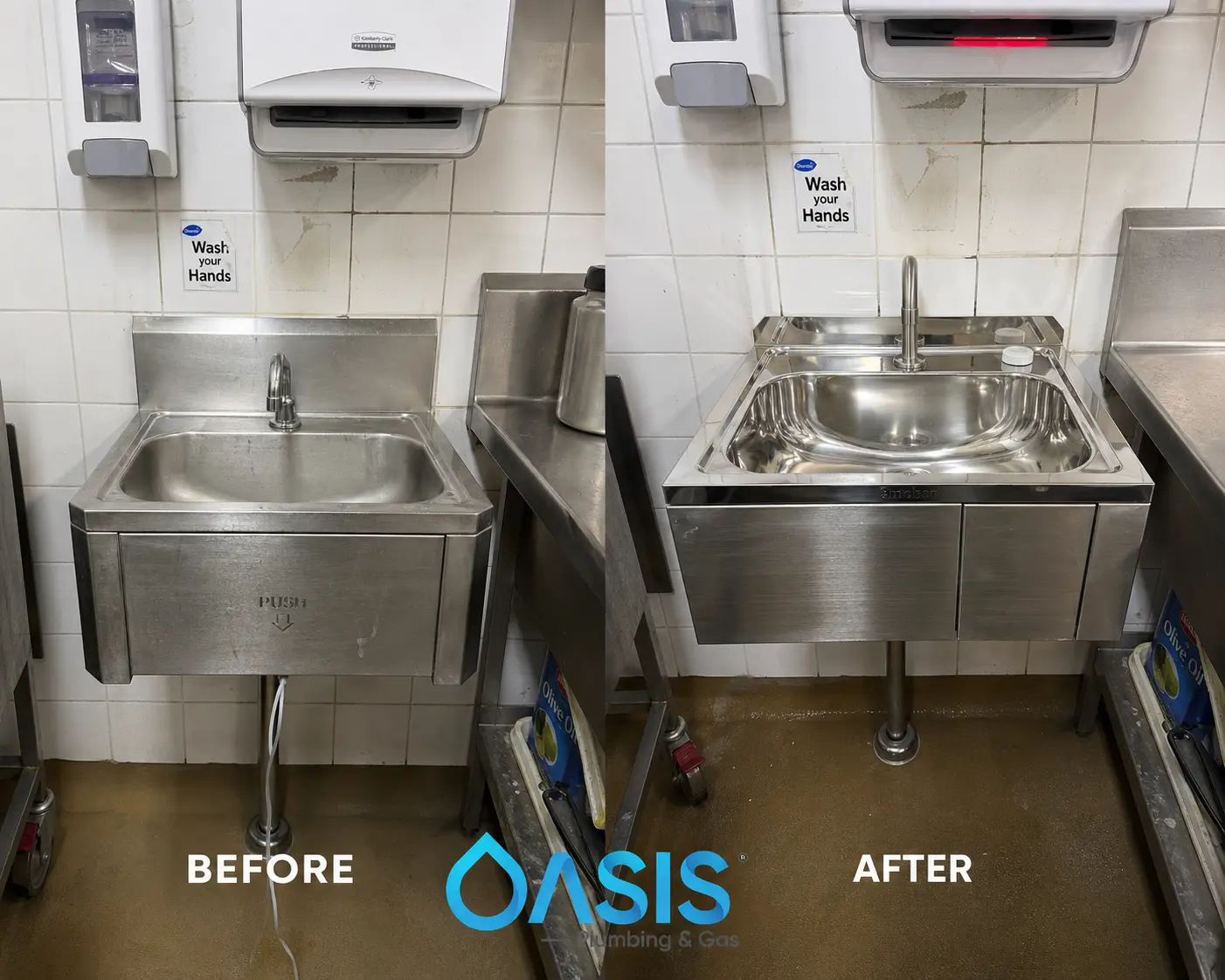 Sydney CBD commercial kitchen knee basin install