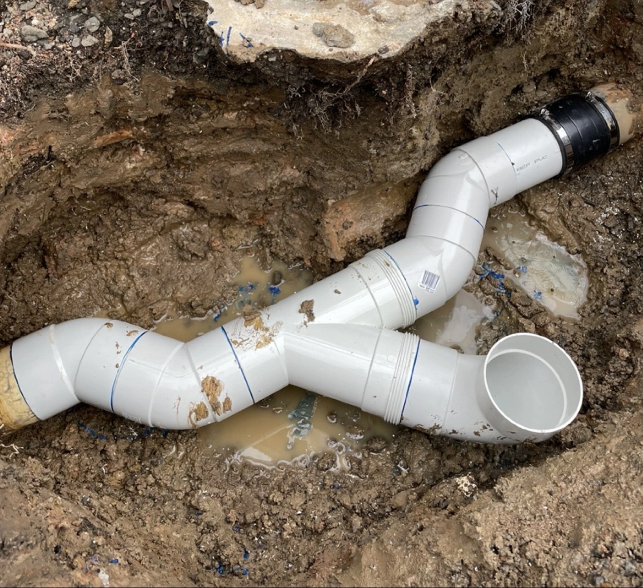 blocked sewer drain plumbing job photo