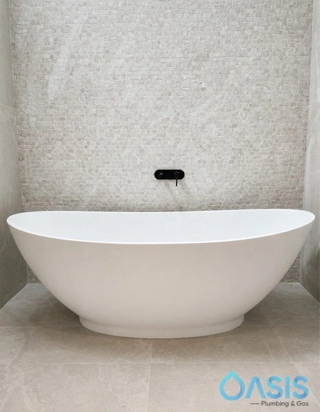 Brand new bath install, bath plumber, bathroom renovation, new bath