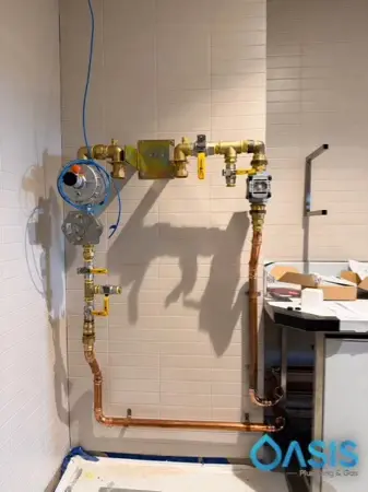 Commercial gas meter and pipework installation